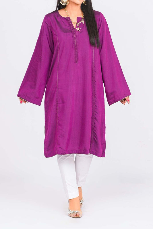 Poly Viscose Electric Fuchsia Kurti | RTW | 1 Piece