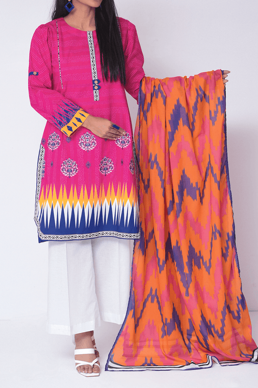 2 Piece | Unstitched | Embroidered Lawn Shirt & Printed Dupatta