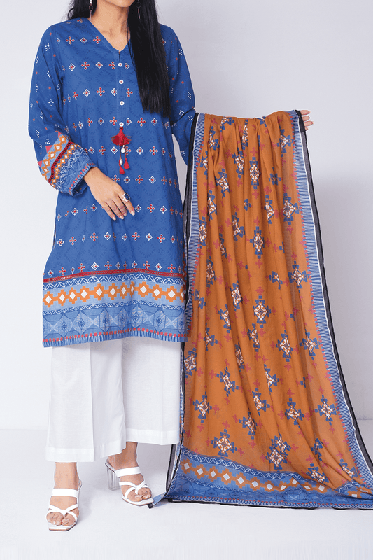 2 Piece | Unstitched | Embroidered Lawn Shirt & Printed Dupatta