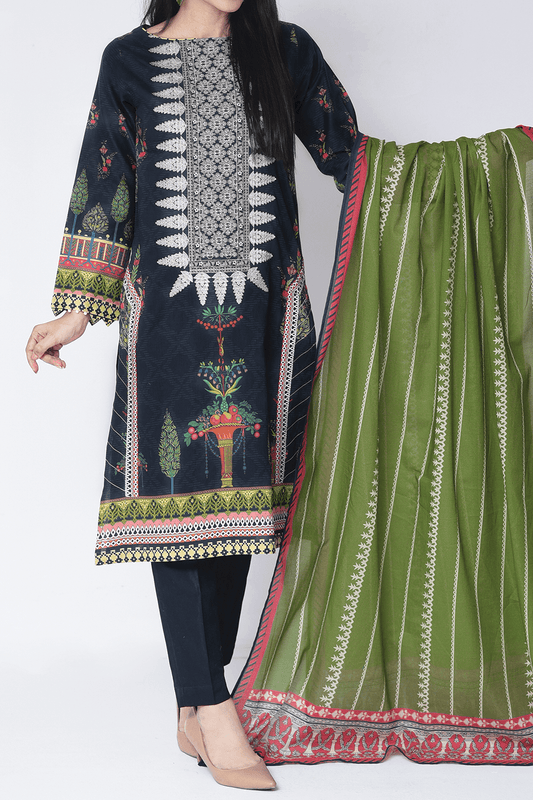 2 Piece | Unstitched | Embroidered Lawn Shirt & Printed Dupatta