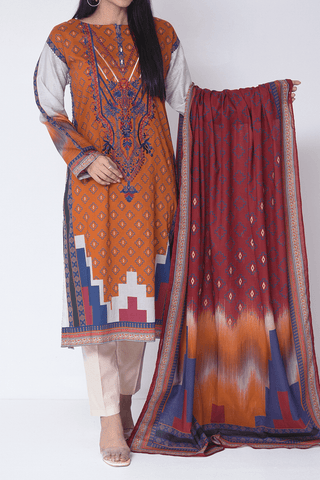 2 Piece | Unstitched | Embroidered Lawn Shirt & Printed Dupatta