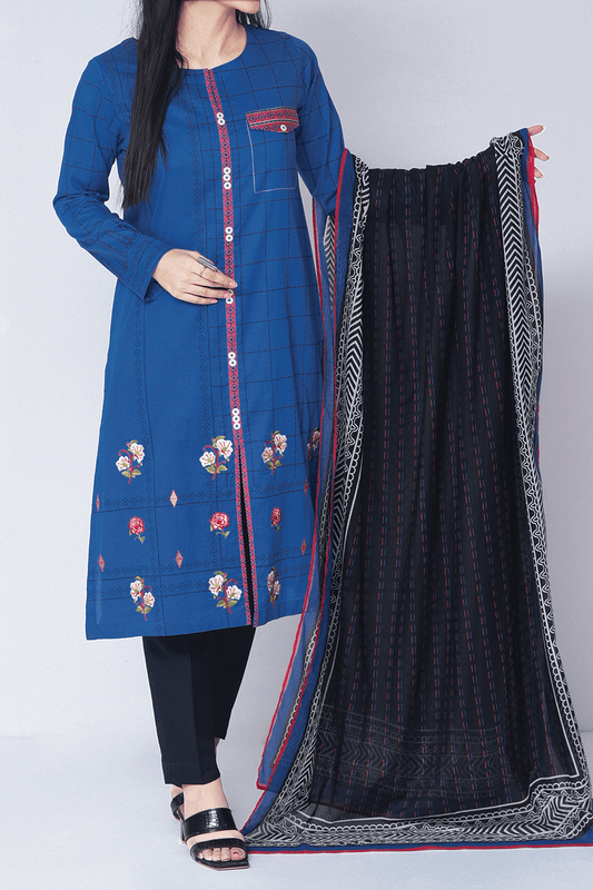 2 Piece | Unstitched | Embroidered Lawn Shirt & Printed Dupatta