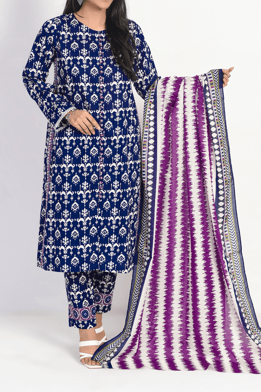 3 Piece | Unstitched | Printed Lawn Shirt, Dupatta, Trouser