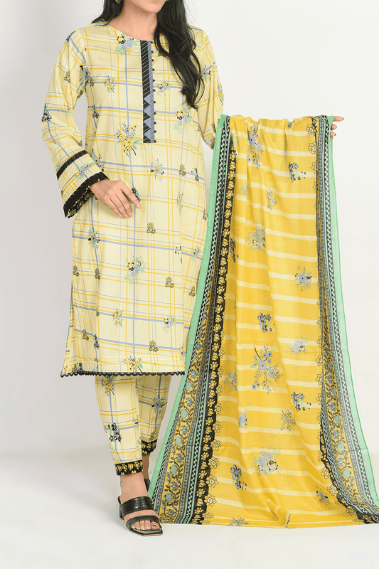 3 Piece | Unstitched | Printed Lawn Shirt, Dupatta, Trouser