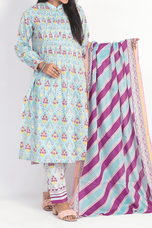 3 Piece | Unstitched | Printed Lawn Shirt, Dupatta, Trouser