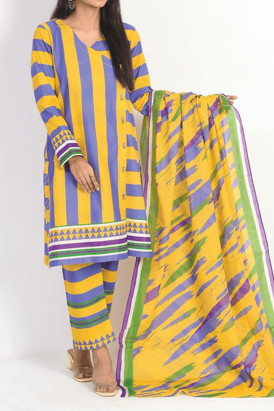 3 Piece | Unstitched | Printed Lawn Shirt, Dupatta, Trouser