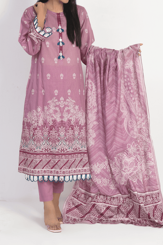 3 Piece | Unstitched | Printed Lawn Shirt, Dupatta, Trouser