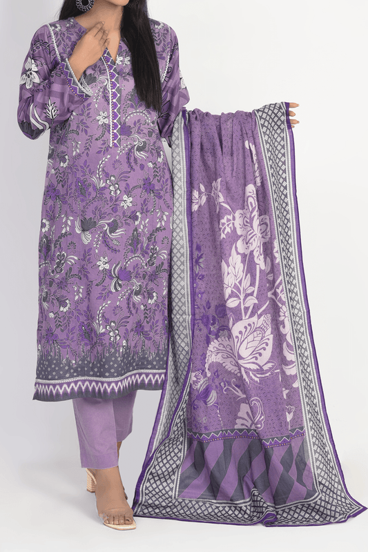 3 Piece | Unstitched | Printed Lawn Shirt, Dupatta, Trouser