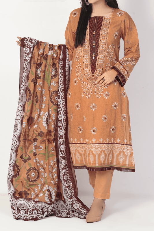 3 Piece | Unstitched | Printed Lawn Shirt, Dupatta, Trouser