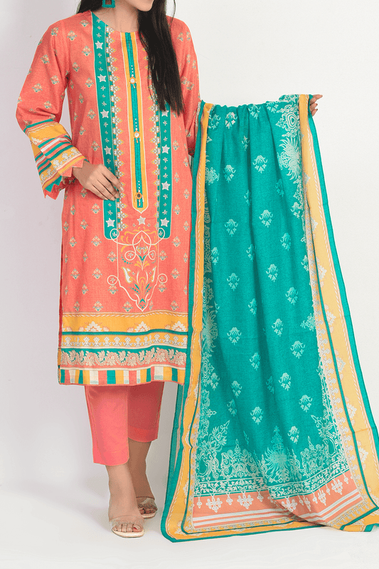 3 Piece | Unstitched | Printed Lawn Shirt, Dupatta, Trouser