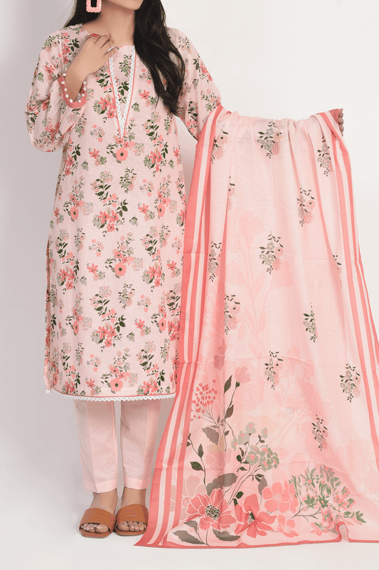 3 Piece | Unstitched | Printed Lawn Shirt, Dupatta, Trouser