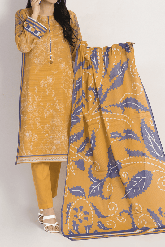 3 Piece | Unstitched | Printed Lawn Shirt, Dupatta, Trouser