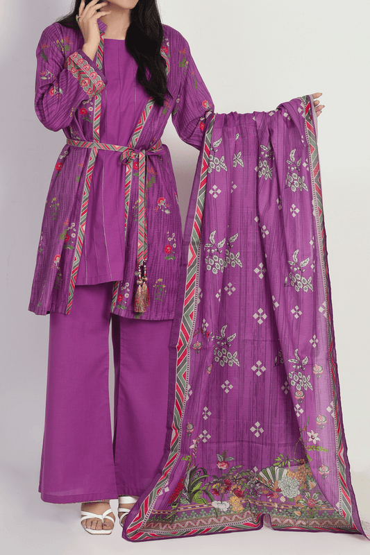 3 Piece | Unstitched | Printed Lawn Shirt, Dupatta, Trouser