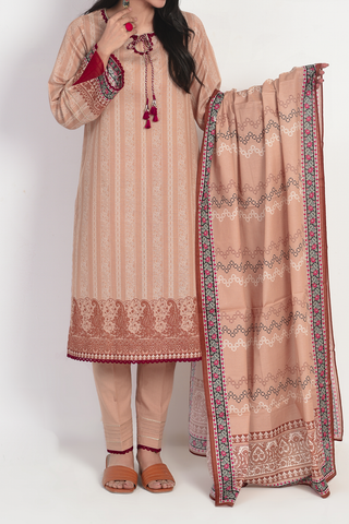 3 Piece | Unstitched | Printed Lawn Shirt, Dupatta, Trouser