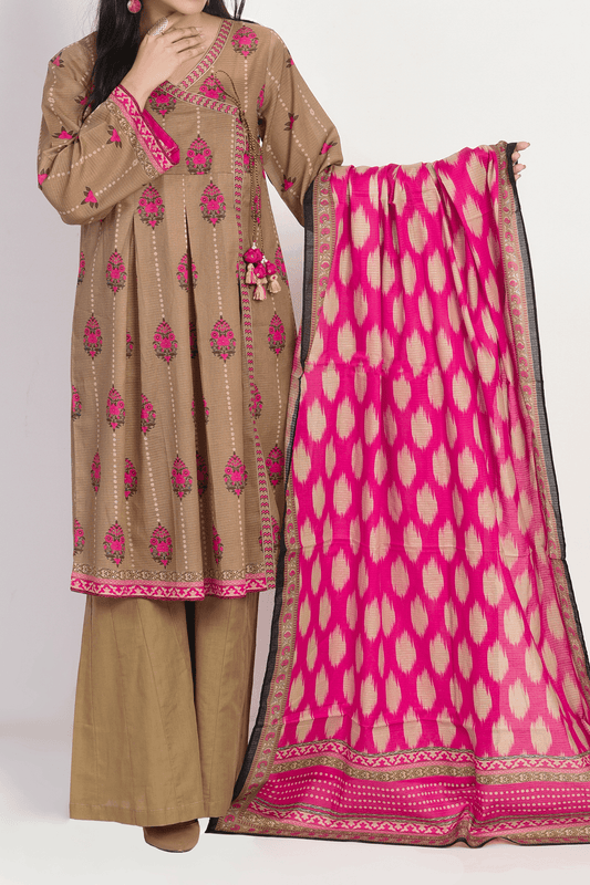 3 Piece | Unstitched | Printed Lawn Shirt, Dupatta, Trouser