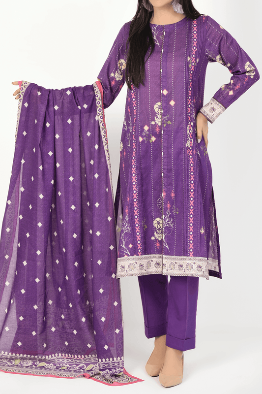 3 Piece | Unstitched | Printed Lawn Shirt, Dupatta, Trouser