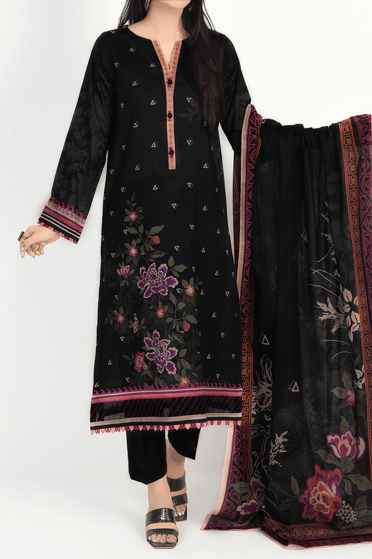 3 Piece | Unstitched | Printed Lawn Shirt, Dupatta, Trouser